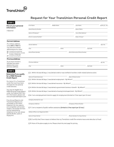 credit bureau request form