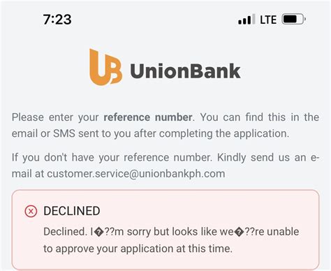 credit card application unionbank status