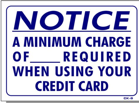 credit card min charges for petrol