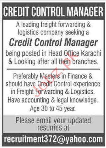 credit control manager jobs in mumbai