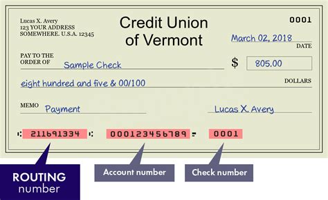 credit union of vermont routing number
