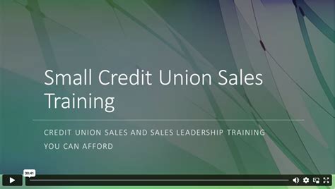 credit union sales training