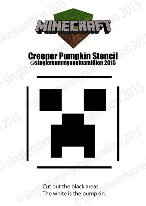 Creeper Pumpkin Template Printable