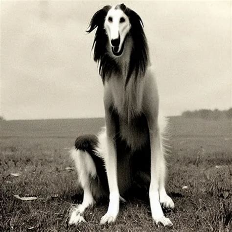 creepy borzoi dog