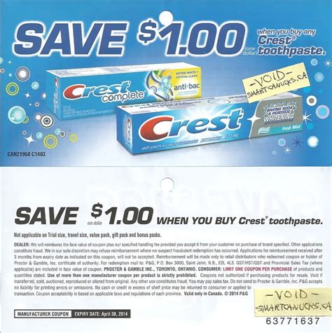 Crest Toothpaste Coupons Canada