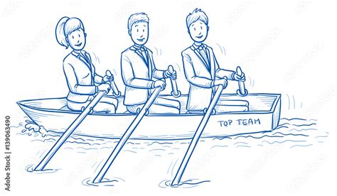 Crew Rowing Cartoon
