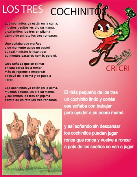 cri-cri los tres cochinitos letra