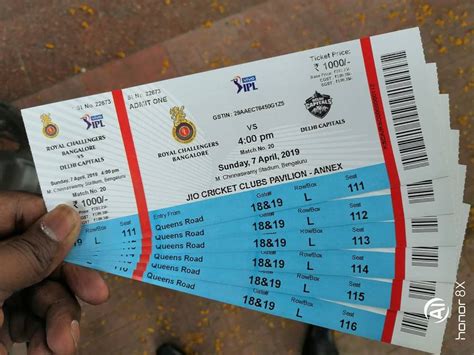 cricket match tickets price