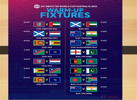 cricket world cup matches schedule 2022