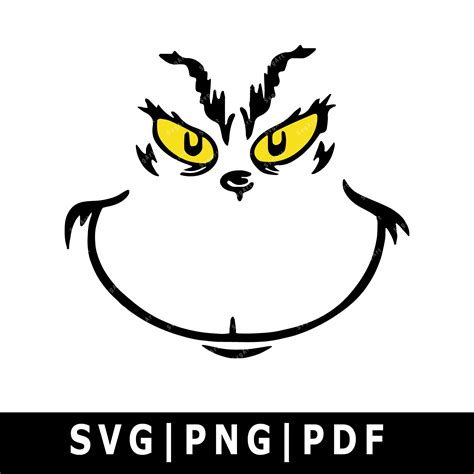 Grinch Face SVG PNG PDF Cricut Silhouette Cricut svg Etsy