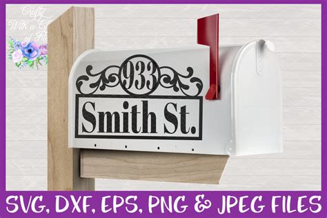 Mailbox Monogram Frame SVG, PNG, PDF, Flourish svg, Swirl svg, mailbox
