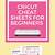 cricut materials cheatsheet for beginners pdf