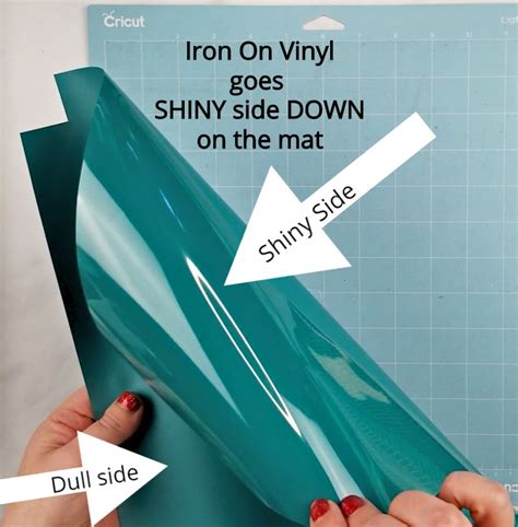 cricut iron on shiny side up or down on mat