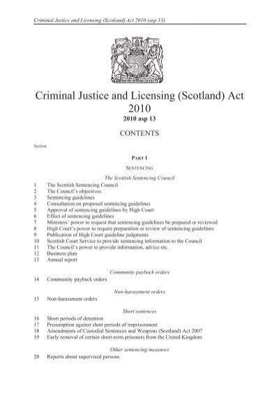 criminal justice and licensing act
