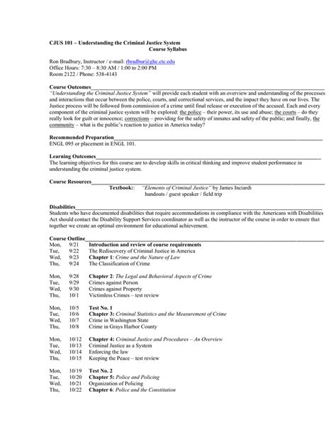 criminal justice course syllabus