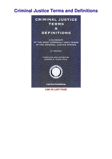 criminal justice definitions and terms