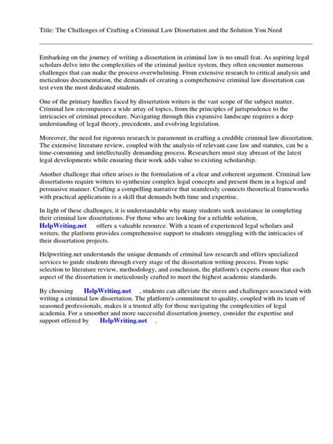 criminal law dissertation examples