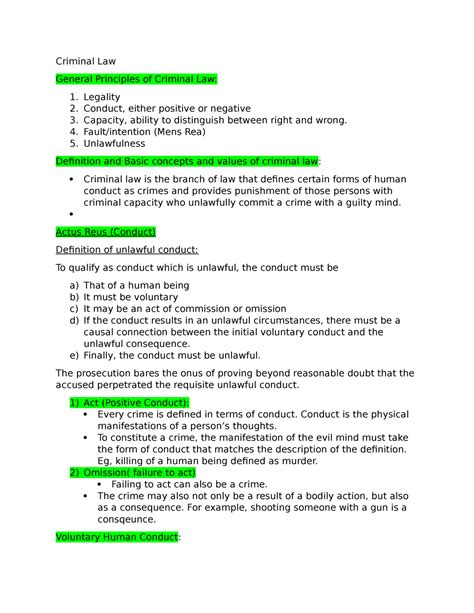 criminal law study notes
