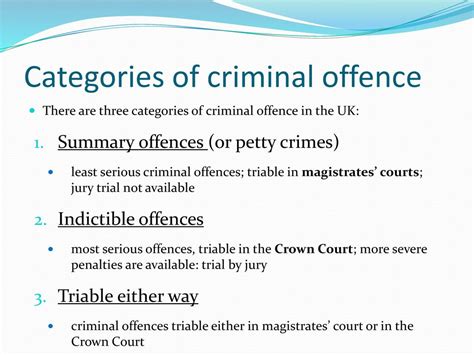 criminal offence categories