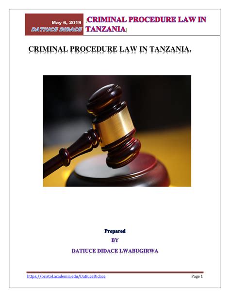 criminal procedure act tanzania