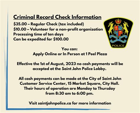 criminal record check saint john police