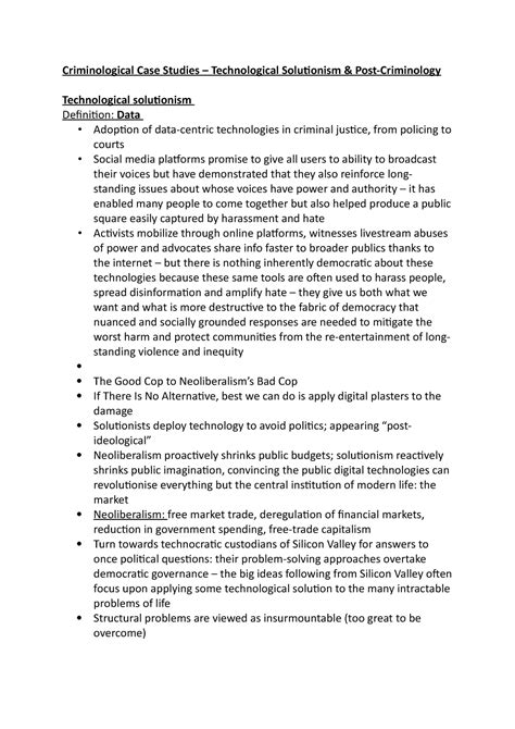 criminology case study examples pdf