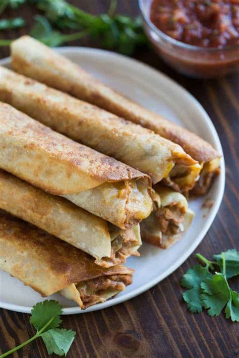 crispy bean and cheese burritos