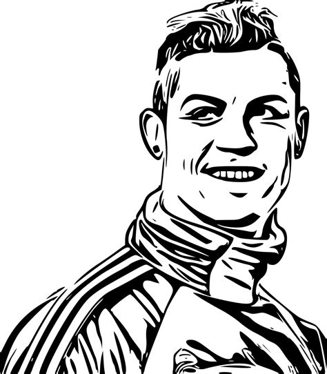 cristiano ronaldo clip art black and white