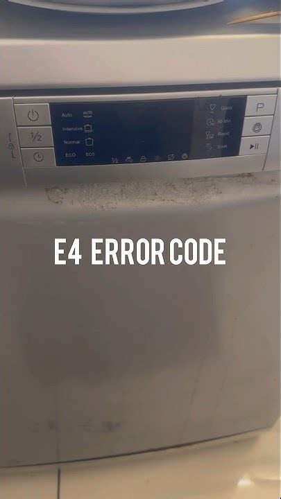 Criterion Dishwasher E4 Error Code