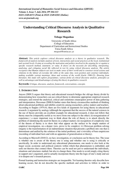critical discourse analysis in qualitative research