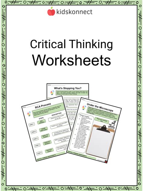 critical thinking skills for students worksheet