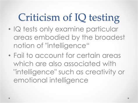 criticism of iq tests