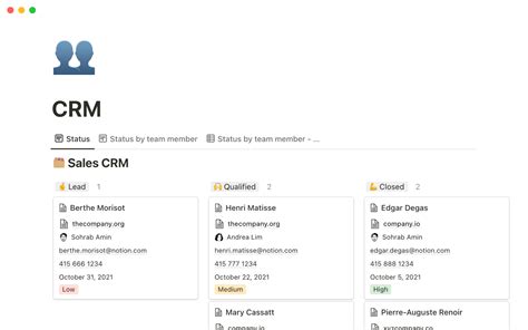 Personal CRM with Notion Notion 教學 YouTube