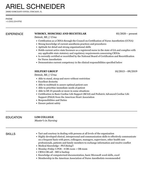 Anesthesiologist CV Templates and Examples