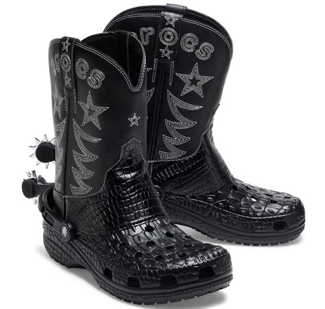 croc cowboy boots black