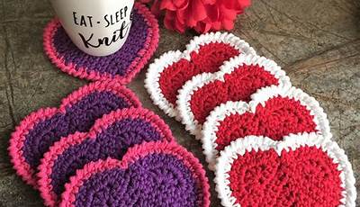 Crochet Valentine Coasters