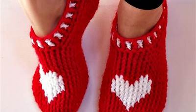 Crochet Valentine Slippers