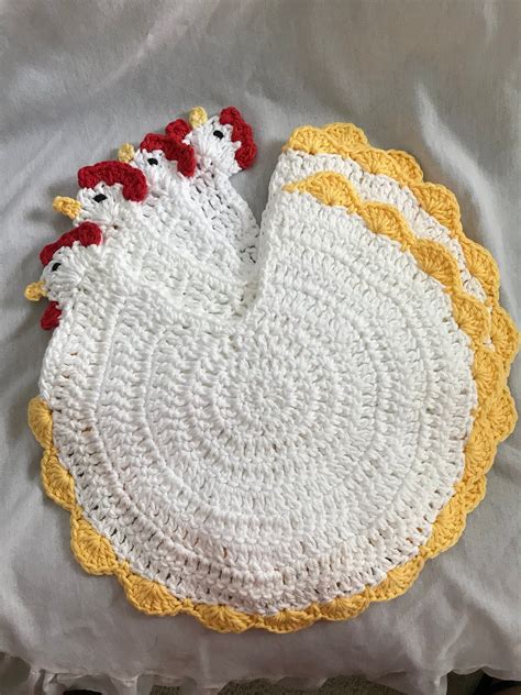 Crochet Chicken Placemat Pattern