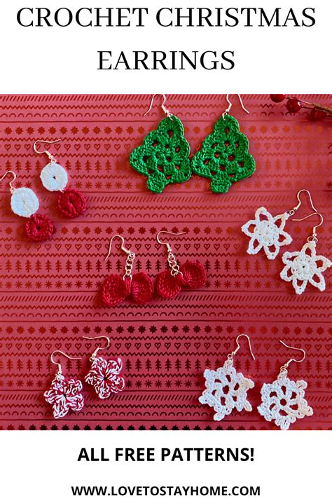 Crochet Christmas Earrings Pattern
