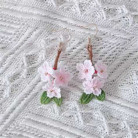 Crochet Earrings Cherry