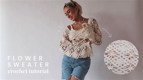 Crochet Flower Sweater Tutorial