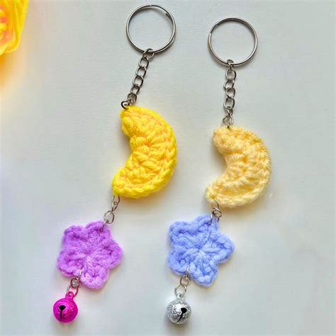 Crochet Moon Keychain Pattern