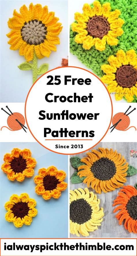 Crochet Patterns With Sunflowers