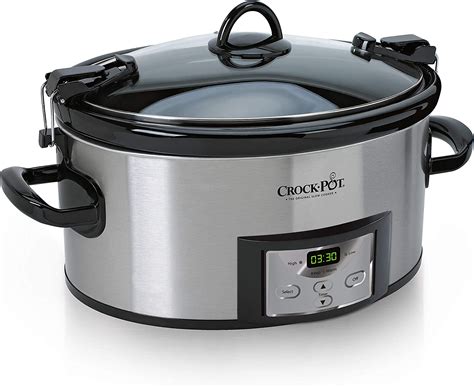 6Quart Crock Pot & Digital Programmable Slow Cooker with Locking Lid