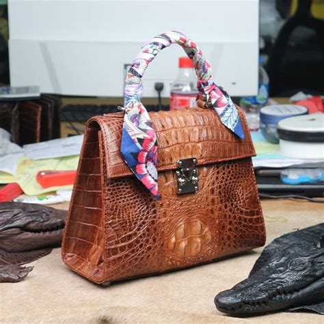 crocodile leather handbags for women