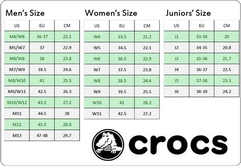crocs uk size guide