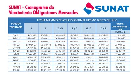 cronograma de declaraciones sunat 2022