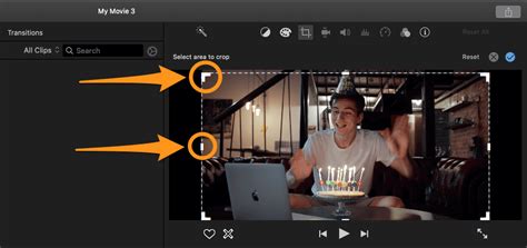crop a youtube video in imovie