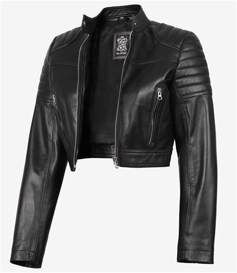 cropped leather motorcycle jacket