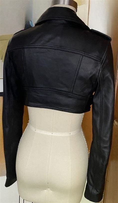 cropped motorcycle jacket womens
